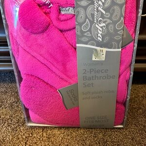 Hotel Spa Women's Pink 2-Piece Bathrobe Set